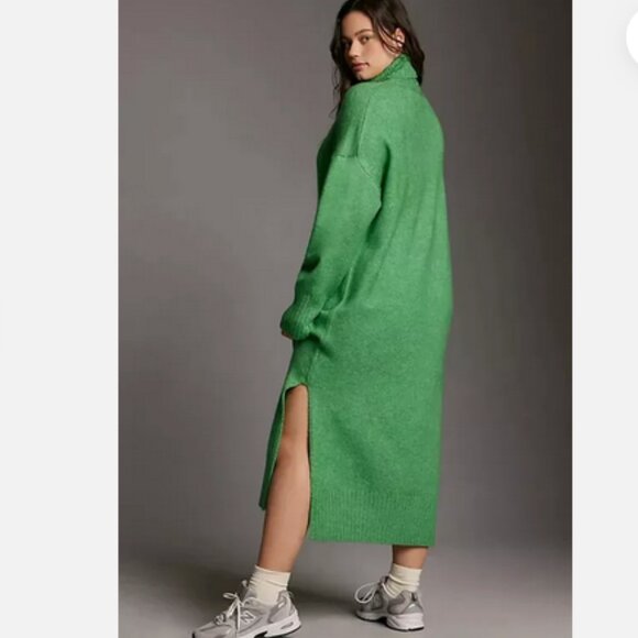 Anthropologie 3X Turtleneck Cocoon Sweater Dress Green Daily Practice NWT Plus - Picture 3 of 8